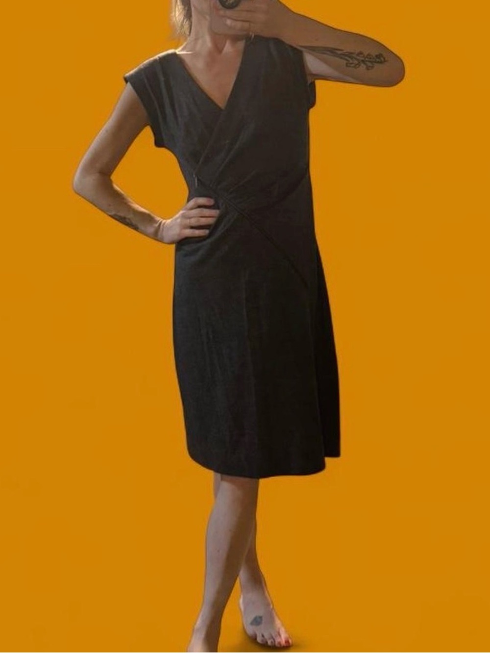 Marc by Marc Jacobs "Fiona" Asymmetric Zip Dress, charcoal grey, 100% wool, sz M